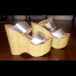 Steve Madden Gold Wedges